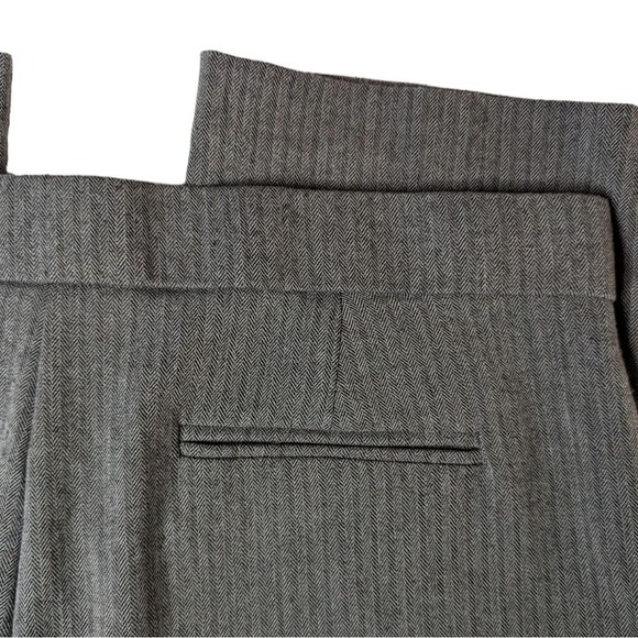 Women's David Dart Gray Herringbone Cropped Straight Legs Pants, Size 12 - Picture 4 of 6